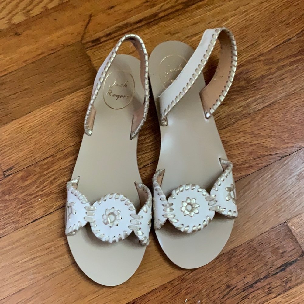 Jack Rogers cream/pink sandals
